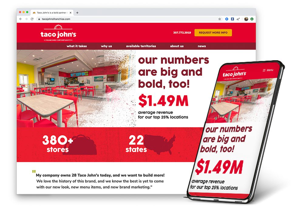 Taco John's Franchise Website