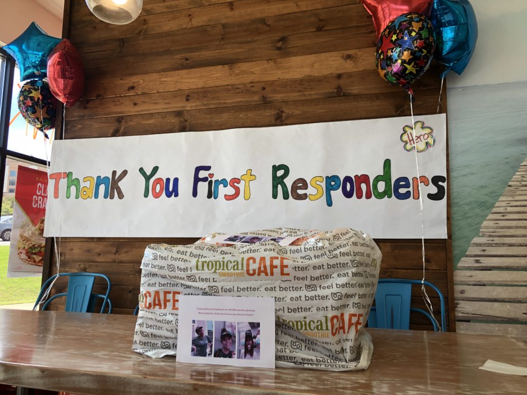 Thank You First Responders smoothie gift 